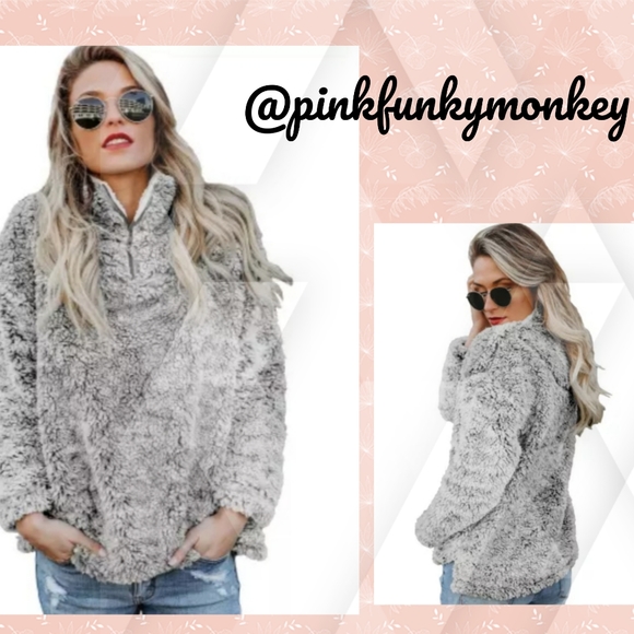 PFM Boutique Jackets & Blazers - 1 Left New Boutique Gray Fleece Pullover Coat